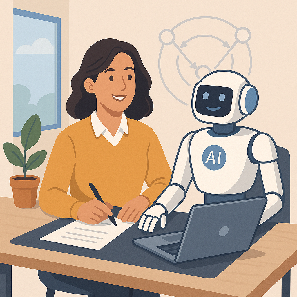 Illustration representing ongoing AI support