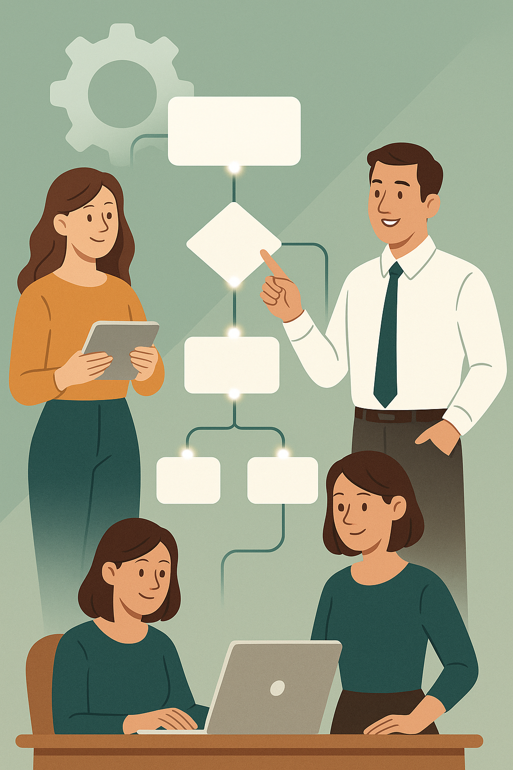 Illustration showing how AI opportunity finder works